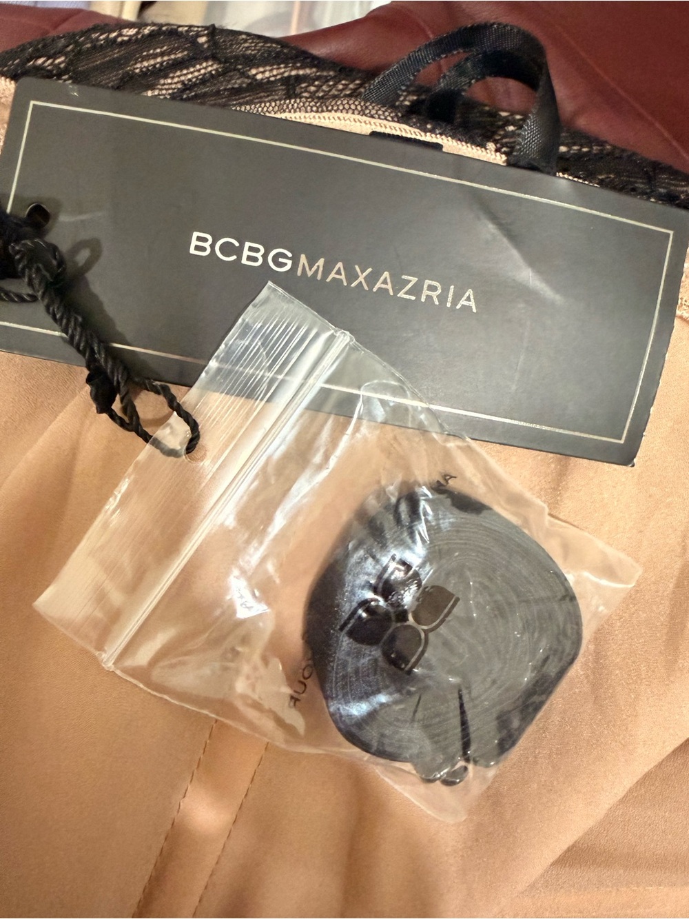 BCBGMaxAzria Black Sheer Lace Strapless Bandeau - Picture 5 of 5